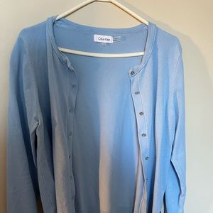 Calvin Klein baby blue cardigan